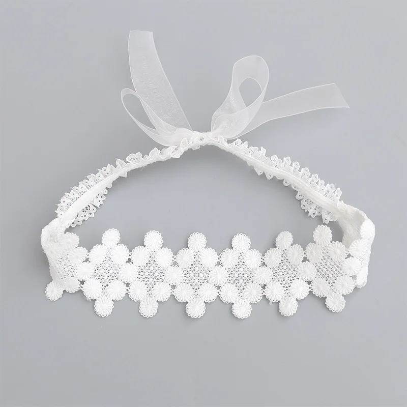 Silicone Anti-lost Chain Strap Adjustable  2022 1 Pcs Baby bow girls Lace Headbands pearl flowers Headband Headwear Hair Band Baby Hair Accessories Girls Christmas Gifts new born baby accessories	 Baby Accessories