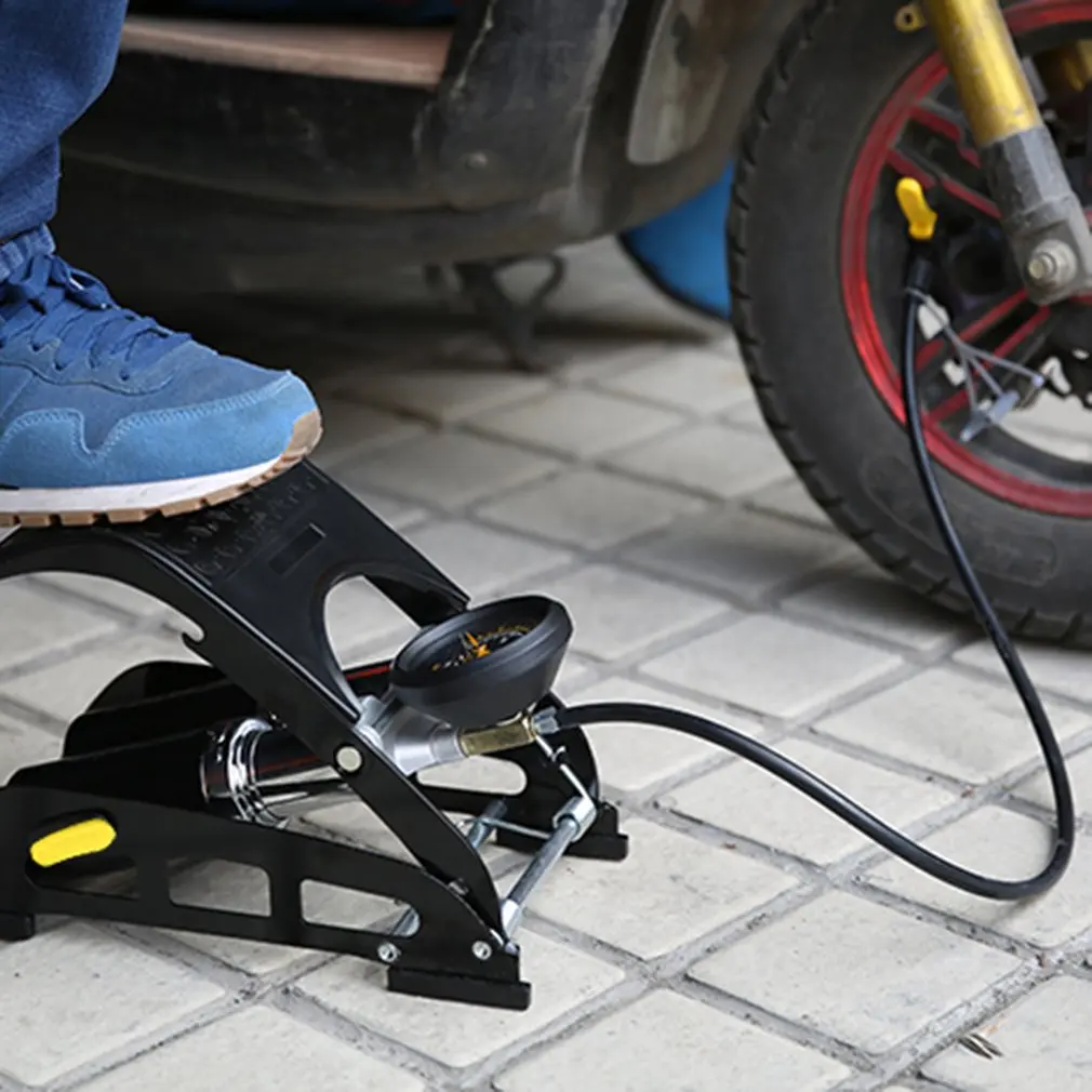 Шариковый велосипедный Электрический Автомобиль Мотоцикл Автомобильный ножной насос воздушный насос цилиндр с манометром высокого давления для велосипедных автомобильных шин
