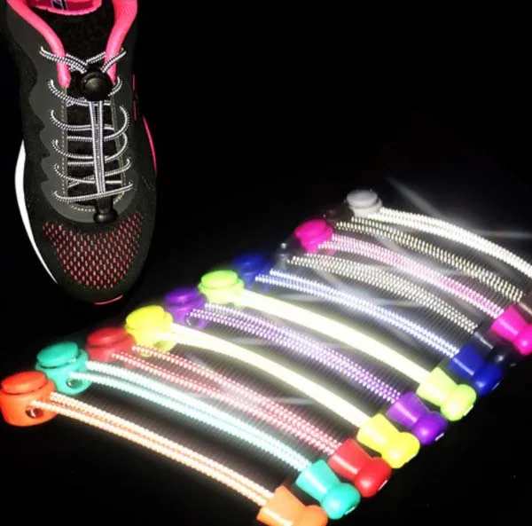 

Reflective Elastic Shoe Laces Elastic Lock System Sneakers No Tie Shoelaces For Running Trainer Reflection At Night boot lace