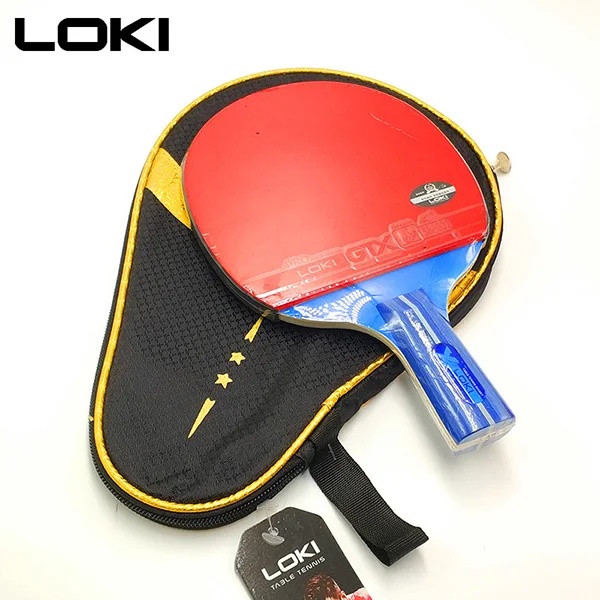 Локи 5-фанера ракетка для настольного тенниса ракетки тренировки для начинающих ракетка для пинг-понга с ракетка сумка - Цвет: Short handle