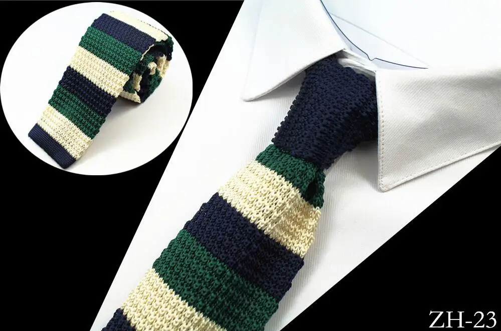 RBOCOTT мужские вязаные галстуки 5,5 см Модный тонкий вязаный галстук для мужчин аксессуары Повседневный галстук-бабочки для худых для вечерние красочные корбаты - Цвет: 23