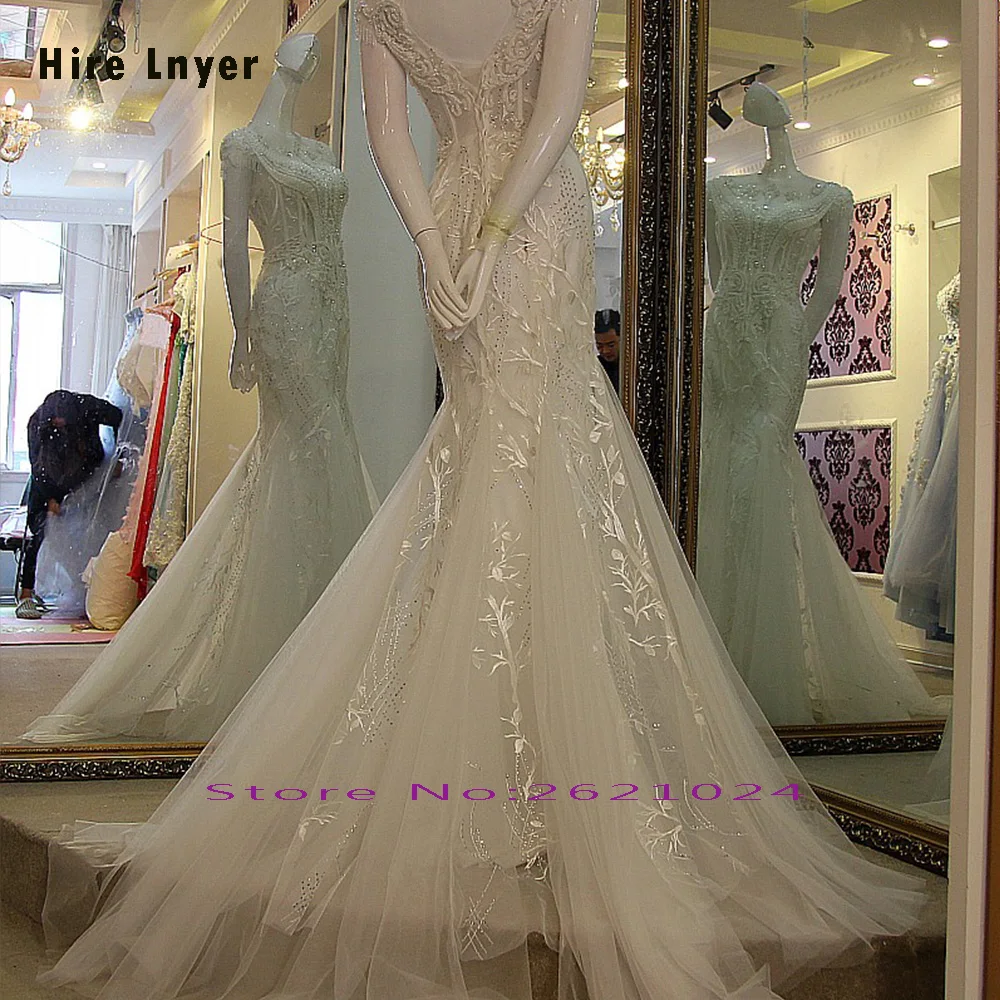 Нанимайте LNYER, изготовленный на формальный заказ, сексуальное платье с открытой спиной, со съемным бантом и жемчугом, кружевное вечернее платье русалки vestido de festa