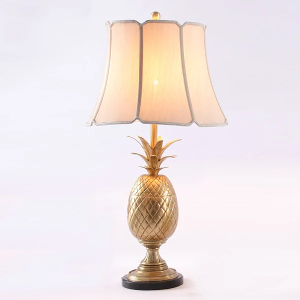 Яркий золотисто-медный ананас дизайн и мрамора базы настольная лампа | Лампы