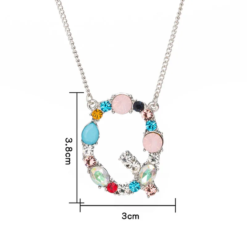 Товар кулон CZ ожерелье именной, буква ожерелье Имя ювелирные изделия для женщин аксессуары подарок девушки - Окраска металла: Q