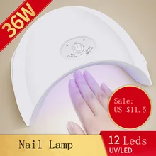 Новая 36 Вт УФ светодиодная лампа для сушки ногтей usb зарядка отверждения всех гель-лаков для ногтей салонные инструменты с кнопкой таймера автоматический датчик лампа для ногтей