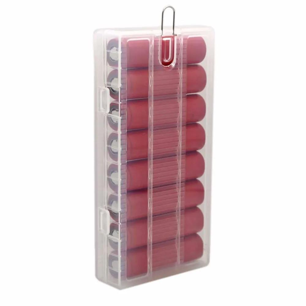 

High Quality Transparent Battery Case Holder Hard Plastic Storage Box Cover For 8PCS 18650 batteries Easy To Carry dropshipping