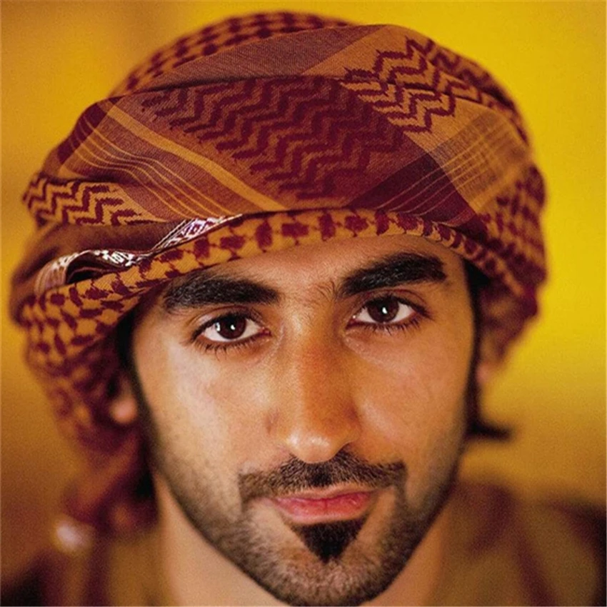 

7Color Men Muslim Arabic Arab Hijab Islamic Clothing Eid Chiffon Tangle Turban Dubai Scarf Scarves for Man 135*135CM Prayer Hats