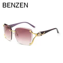 BENZEN Luxury Sunglasses Women Brand Designer UV Female Sun Glasses Ladies Shades Accessories Black With Case 6195