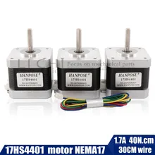 Бесплатная доставка 40 мм Nema17 шаговый двигатель 42 двигатель Nema 17 двигатель 42 BYGH 1.7A (17HS4401) двигатель 4-lead для 3D-принтера