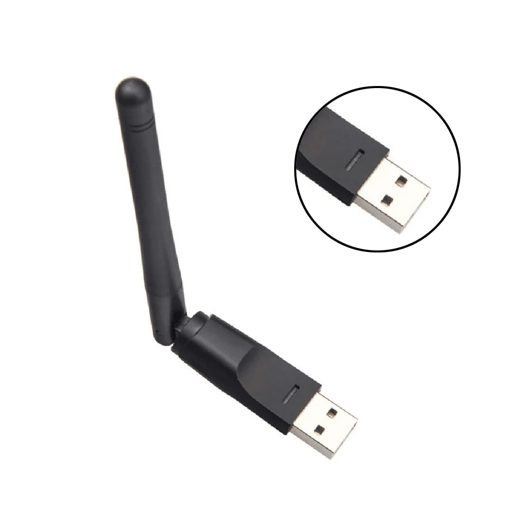 Беспроводной Mini-USB Wi-Fi 7601 2,4 ГГц Беспроводной 2dBi Вай-Фай адаптер для DVB-T2 и DVB-S2 ТВ-приемник с wifi антенна сеть LAN Карта