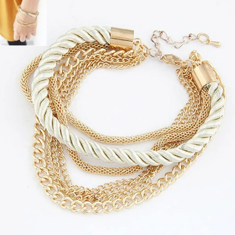 Fashion Multilayer Gold Plated font b Bracelets b font Women Pulseiras Bohemian font b Bracelets b