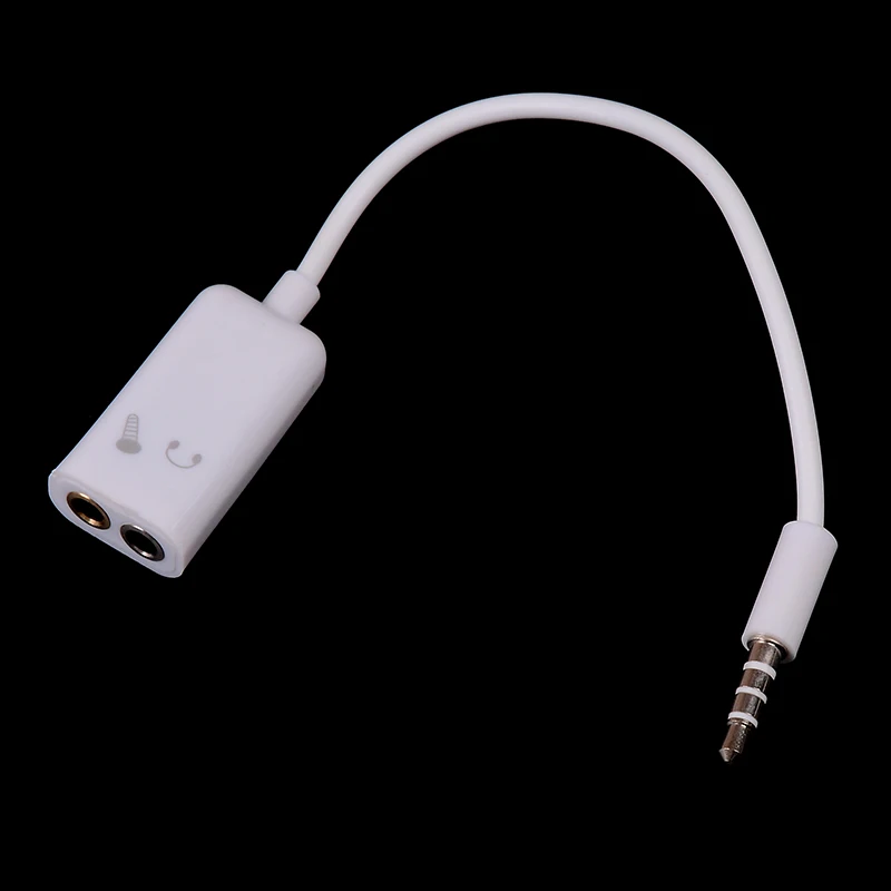 Double 3.5mm Jack Headphone Splitter Microphone Audio Adapter 2 In 1 Headphone Jack Microphone