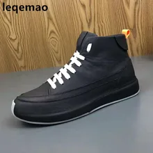 Горячая Распродажа, новые модные классные мужские туфли высококачественные мужские кроссовки, черные Брендовые повседневные ботильоны из натуральной кожи на плоской подошве размер 38-44