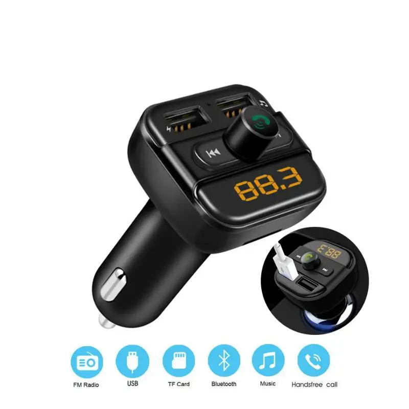Bt20 1," дюймовый дисплей Автомобильный MP3 Bluetooth плеер двойной USB fm-передатчик автомобильный Bluetooth громкой связи 2.4A USB Автомобильное зарядное устройство