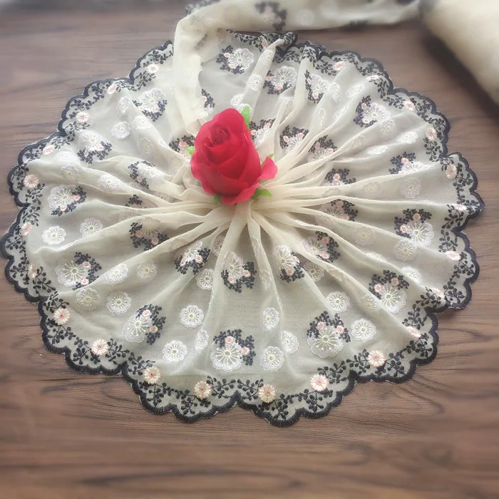 

Flower Embroid sewing ribbon guipure lace trim fabric warp knitting DIY Dress Garment Accessories free shipping