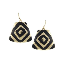 Free Shipping Min Order $10 (Mix Order) 2014 New Fashion Women Black Enameling Gold/Silver Plated Rock Drop Earrings Jewelry