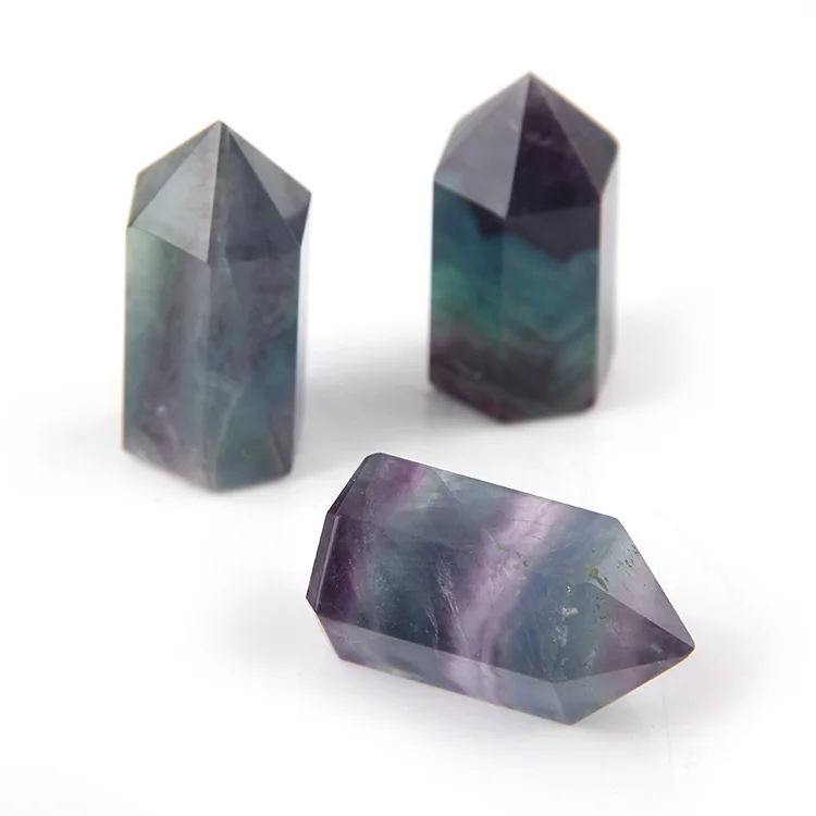 

2pcs/lot Good quality jewelry low price the height of 3.5 cm thickness 1.8 cm Natural Fluorite QUARTZ crystal point freeshipping