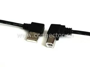 Прямоугольный 90 градусов USB 2,0 A Мужской B Мужской кабель для принтера 50 см