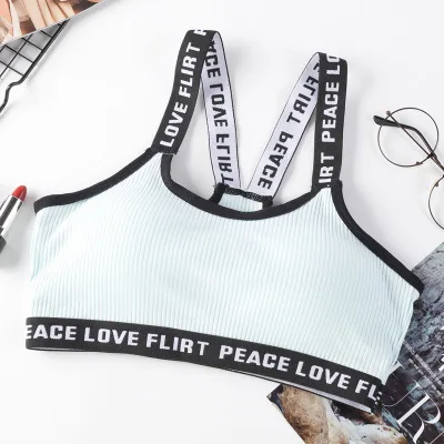 Sports Bra Msormosia для женщин Спортивная письмо спортивный бюстгальтер Топ Push Up Фитнес Бег бюстгальтер для занятий йогой Нижнее белье Хлопок топы корректирующие для тренажерный зал - Цвет: Sports Bra