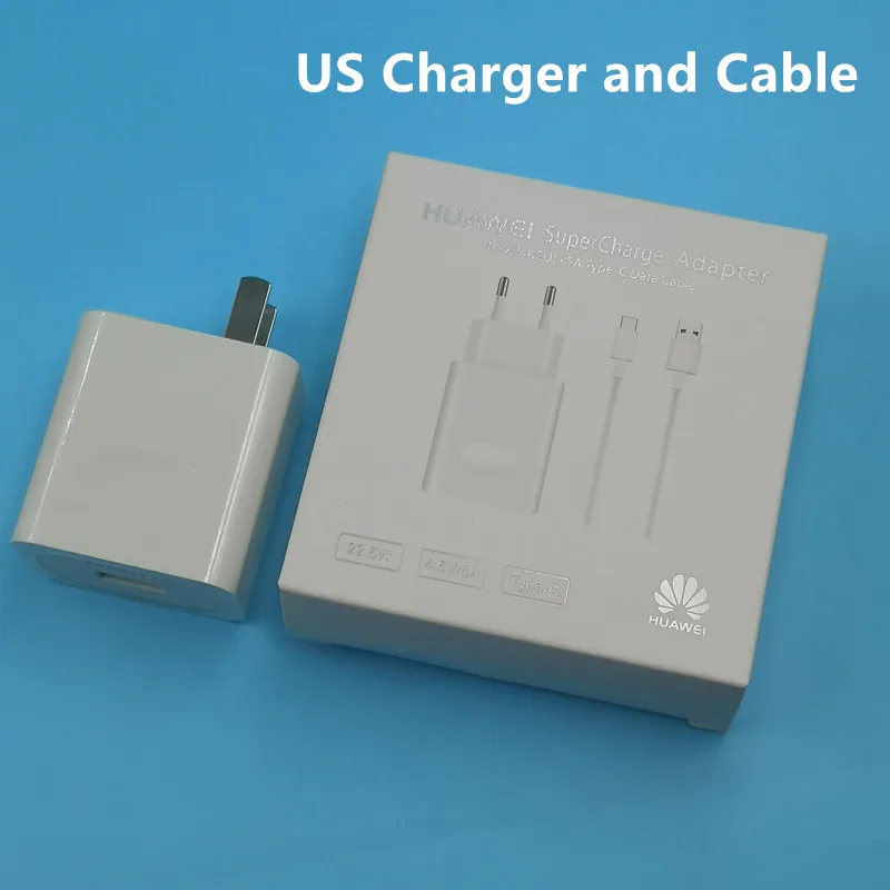 huawei supercharge Зарядное устройство 5 V/4.5A мощность дорожный адаптер для зарядного устройства для p10 p20 honor 10 Коврики 9 10 20 Pro v10 v20 Примечание 10 - Тип штекера: US charger and cable