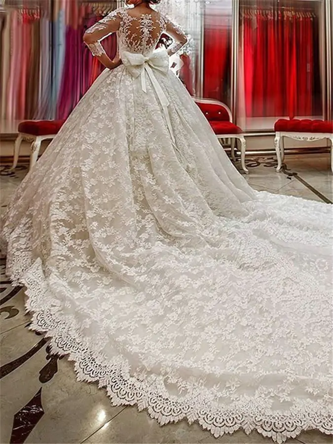 Dlass кружево арабский Свадебные платья милое платье с жемчужинами вуаль, свадебные платья винтажные недорогие свадебные платья