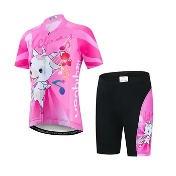

2019 Keyiyuan Spring and Summer New Music Lamb Children's Cycling Jersey Breathable Quick-drying Short Sleeve Set