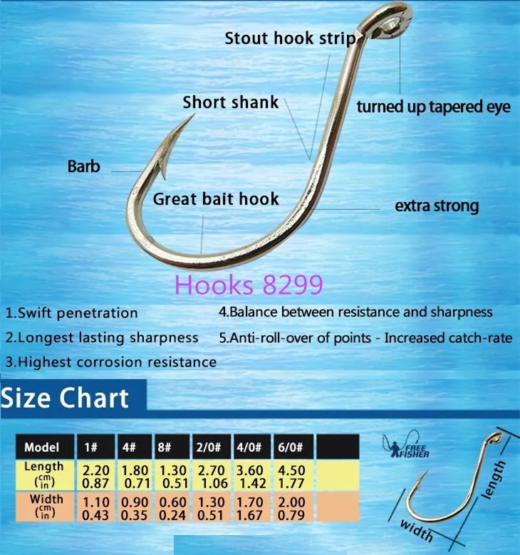 FreeFisher 100 шт./компл. набор рыболовных крючков осьминог клюв крючок приманки рыболовные снасти 8299