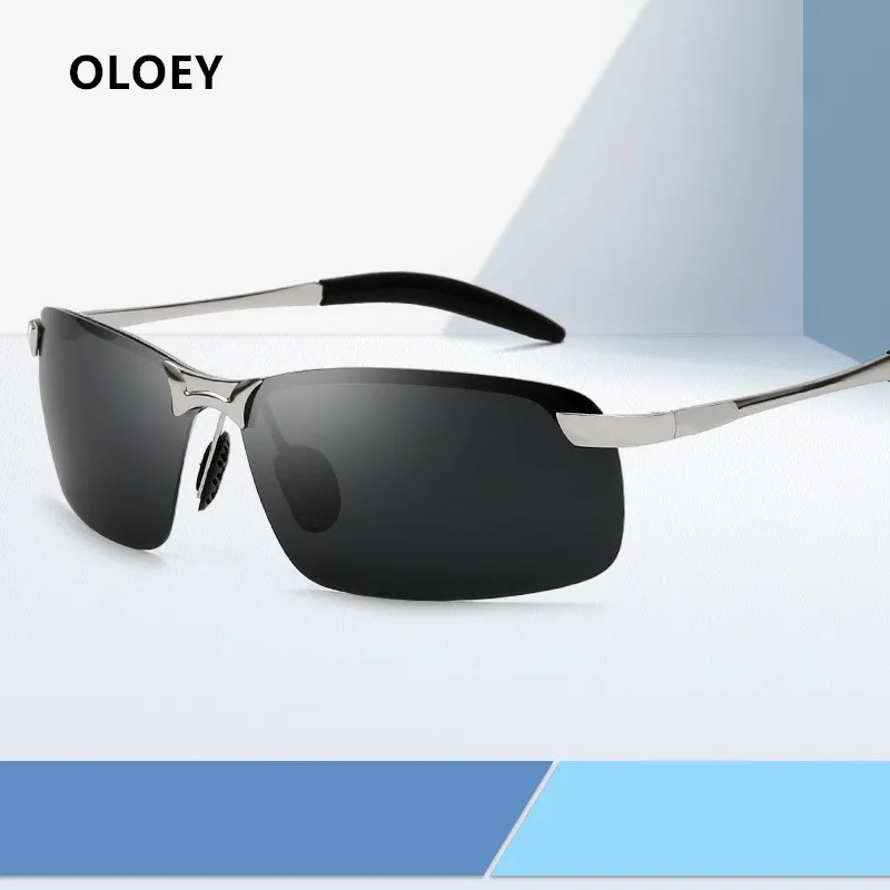 Поляризованные солнцезащитные очки OLOEY, спортивные солнцезащитные очки на открытом воздухе, мужские очки ночного видения, мужские металлические солнцезащитные очки