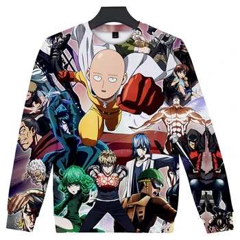 

2019 Hot Anime Vogue Leisure One Punch Man Season 2 Round neck Sweatshirts Men/Women Japanese manga print Sweatshirt