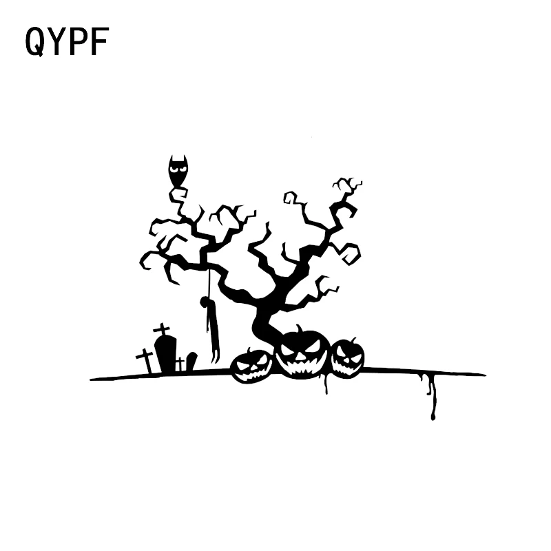 QYPF 14 5*9 7 крутой Хэллоуин жуткое дерево декор автомобиля стикер аксессуары винил