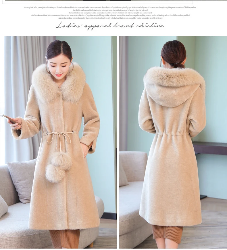 Женская зимняя куртка с натуральным мехом, новая теплая длинная парка с натуральным лисьим меховым воротником, casaco feminino, верхняя одежда L2562