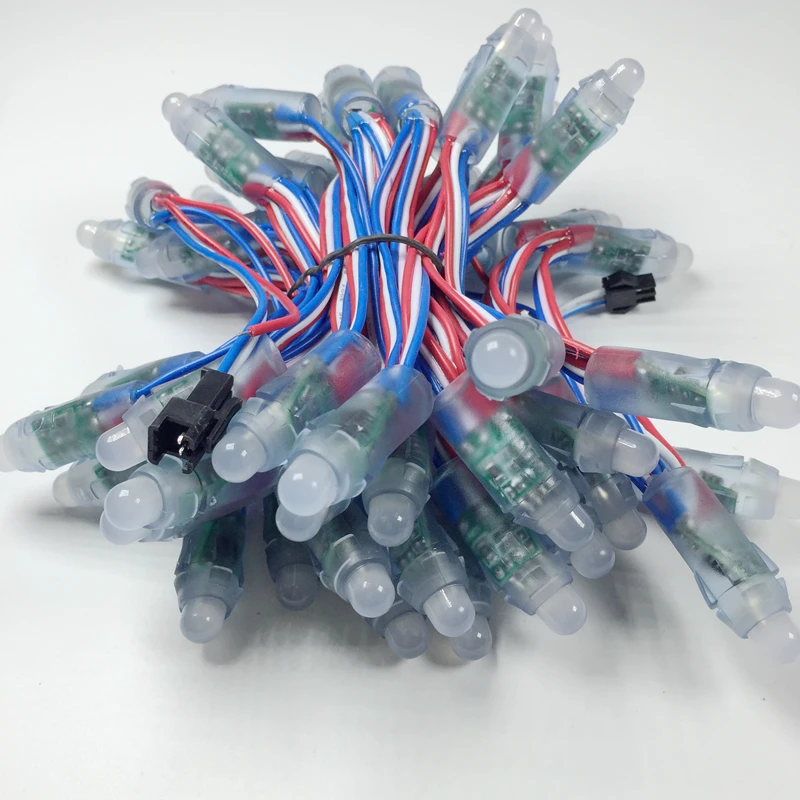 

50pcs/lot 12mm WS2811 2811 IC RGB Led Module String Waterproof DC12V Digital Full Color LED Pixel Light Free shipping