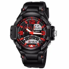 Новые мужские модные спортивные часы с двойным дисплеем Цифровой светодиодный кварцевые наручные часы многофункциональные водонепроницаемые часы Relogio Masculino