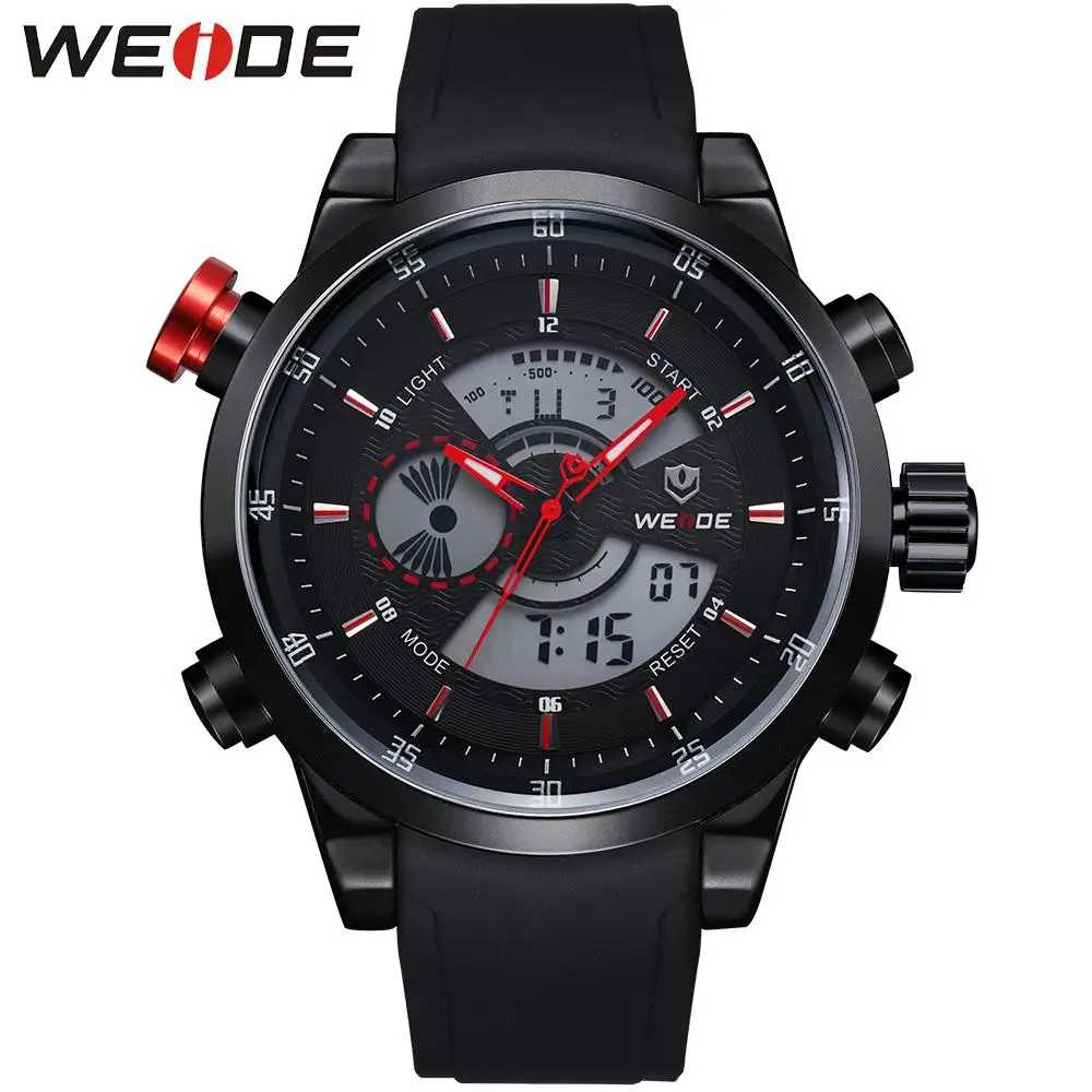 

New Arrival WEIDE Relogio Masculino Men Sports Watch Analog Digital Display 3ATM Waterproof Japan Quartz Military Watches WH3401