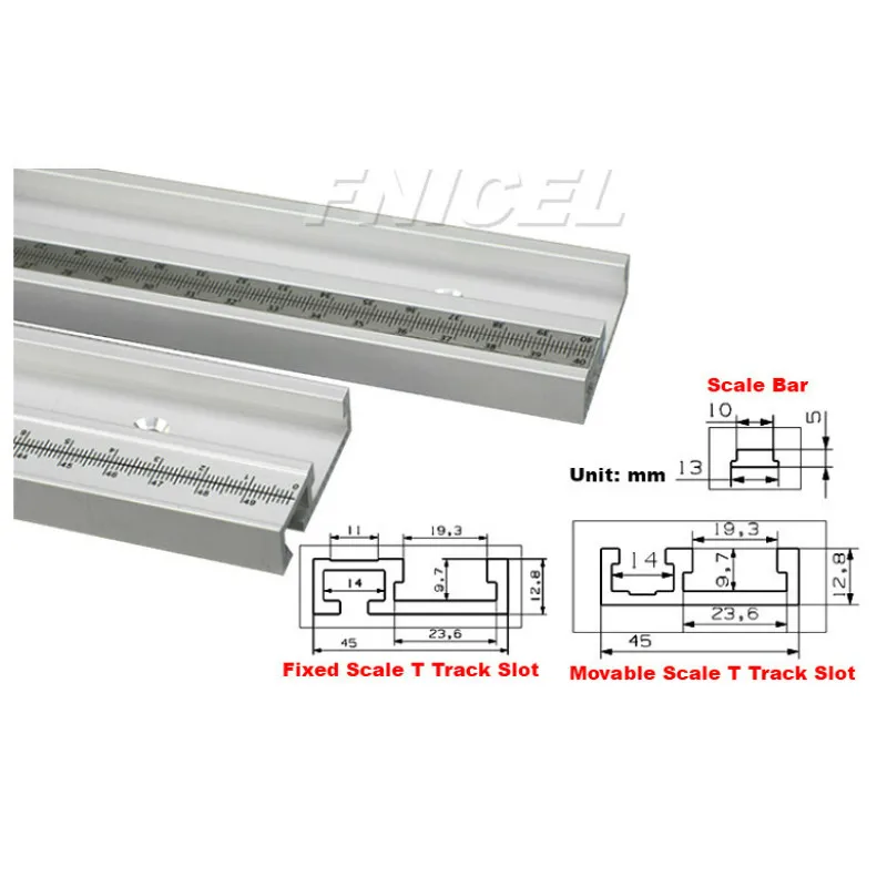 Алюминиевый сплав Т-образный деревообрабатывающий Т-образный торцовочный трек со шкалой для фрезерного станка настольные ленточные пилы Деревообрабатывающие инструменты