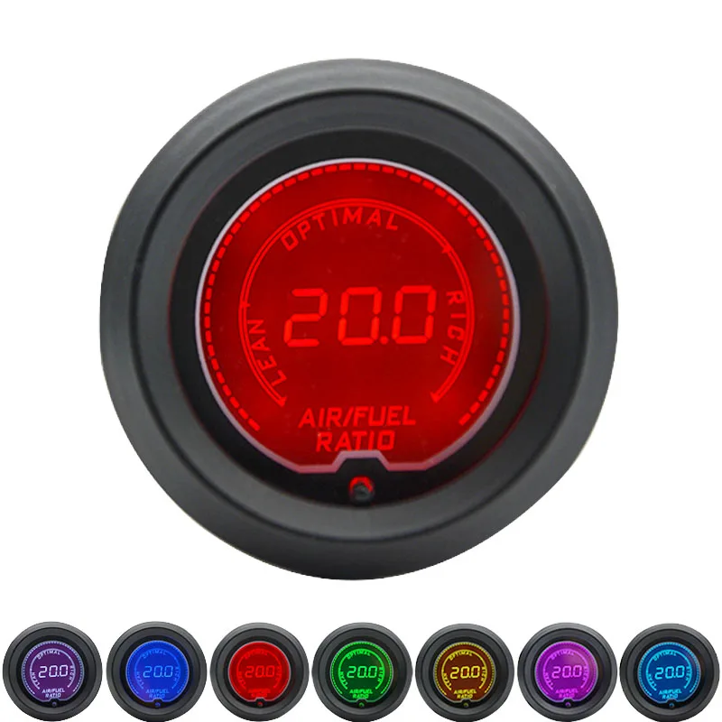 

52mm Air Fuel Ratio Gauge LCD Digital 7 Color Display Signal Volt 0-1V