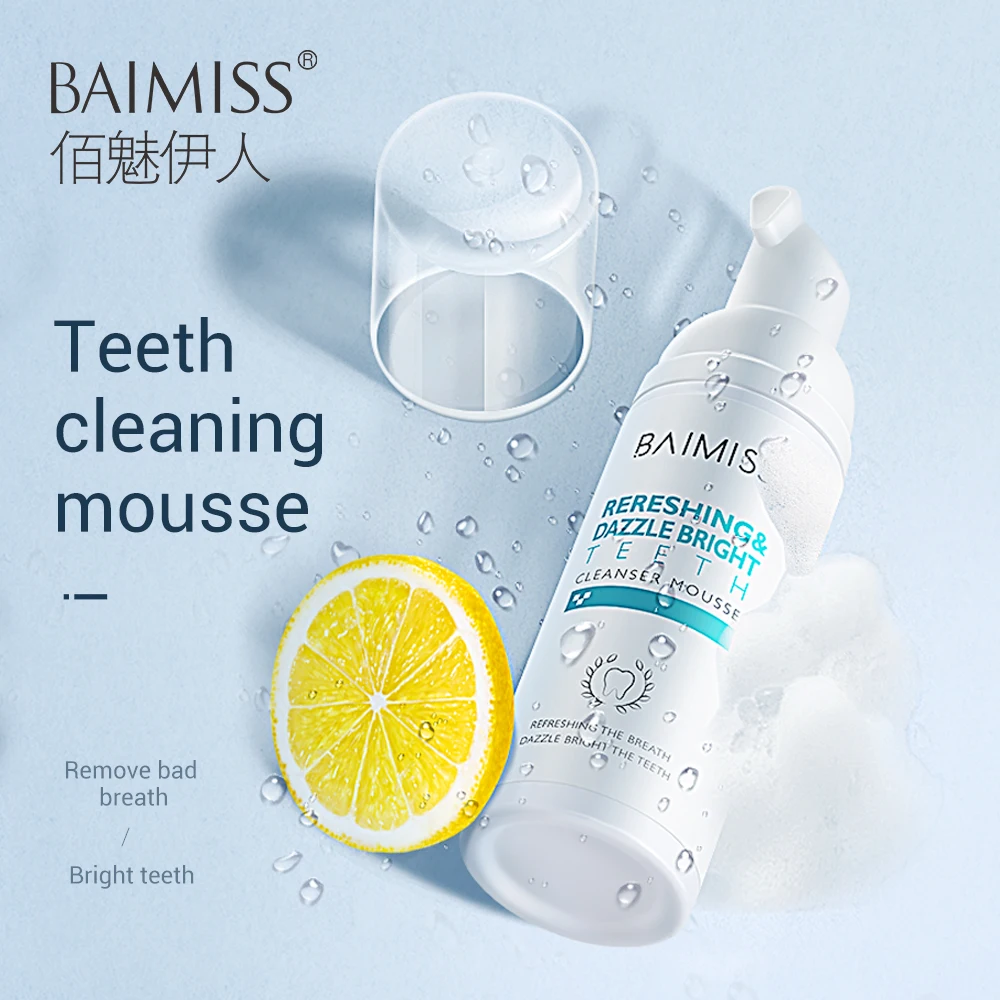 BAIMISS свежий Сияющий мусс для чистки зубов, зубная паста, отбеливание зубов, гигиена полости рта, удаляет пятна от налета, неприятное дыхание, стоматологический инструмент