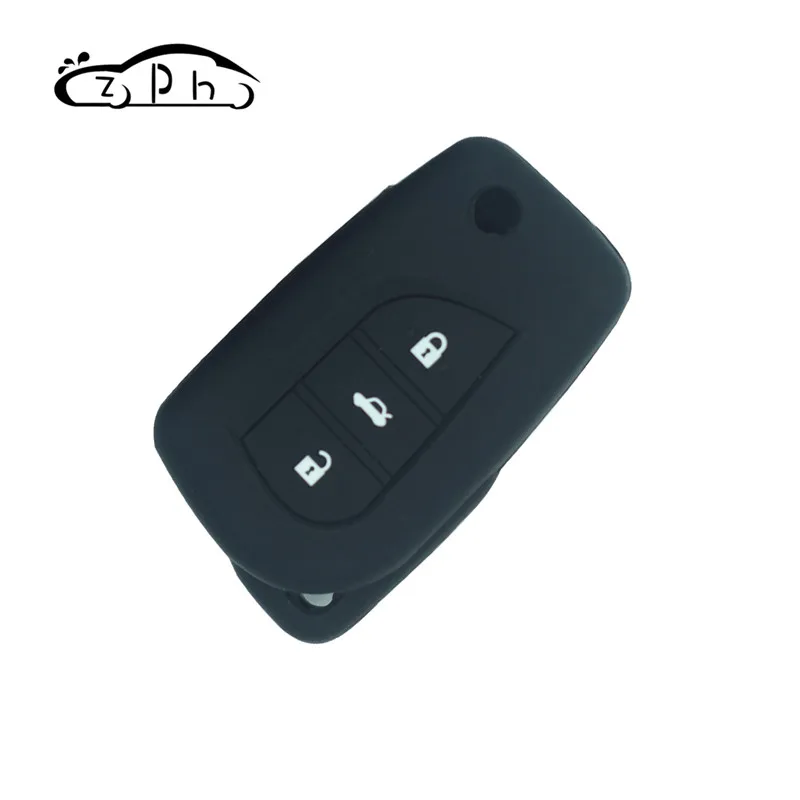 Силиконовый чехол для ключей от машины чехол для Toyota Camry Highlander Auris Corolla Prado Avensis Verso Yaris eiz Crown Rav4 3 кнопки горячая распродажа
