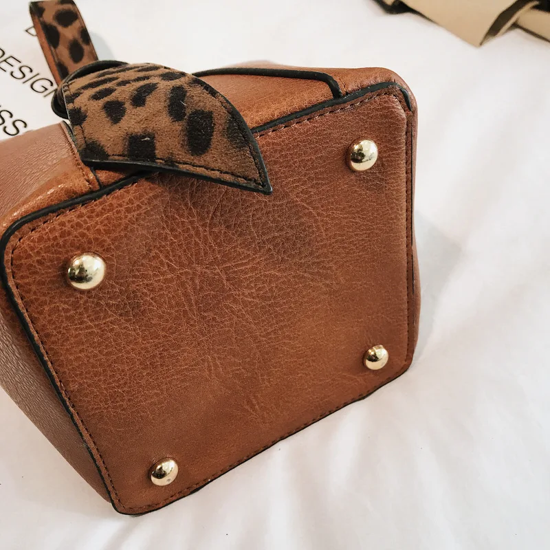 2018 Leather Ladies Top-handle Handbag bags for women luxury handbags women bags designer Brand original design Leopard Print