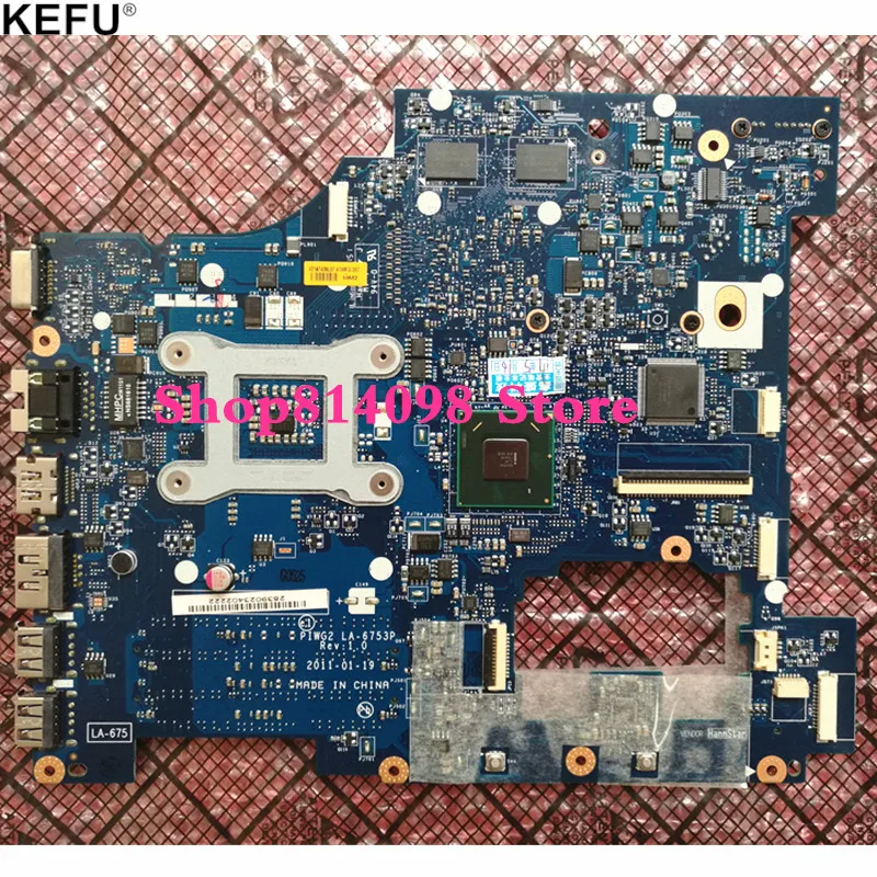 KEFU LA-6753P материнская плата для ноутбука lenovo G570 материнская плата для ноутбука LA-6753P материнская плата HM65 с интерфейсом HDMI протестирована
