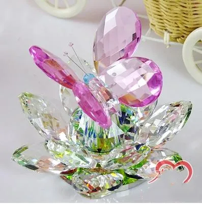 Хрустальная Бабочка Лотос, креативный современный кристаллизированный, настольные украшения, красивый подарок на день рождения - Цвет: I