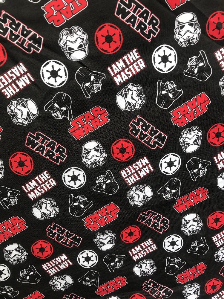 

50*168cm Cartoon Cool Star Wars lycra knitted cotton fabric For Sewing Fat Quilting Patchwork boy child Cloth Kid Textile