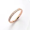 YUN RUO Rose Gold Colors AAA Zirconia Crystal Rings for Woman Man Wedding Jewelry 316 L Stainless Steel Valentine Gift Not Fade ► Photo 2/6