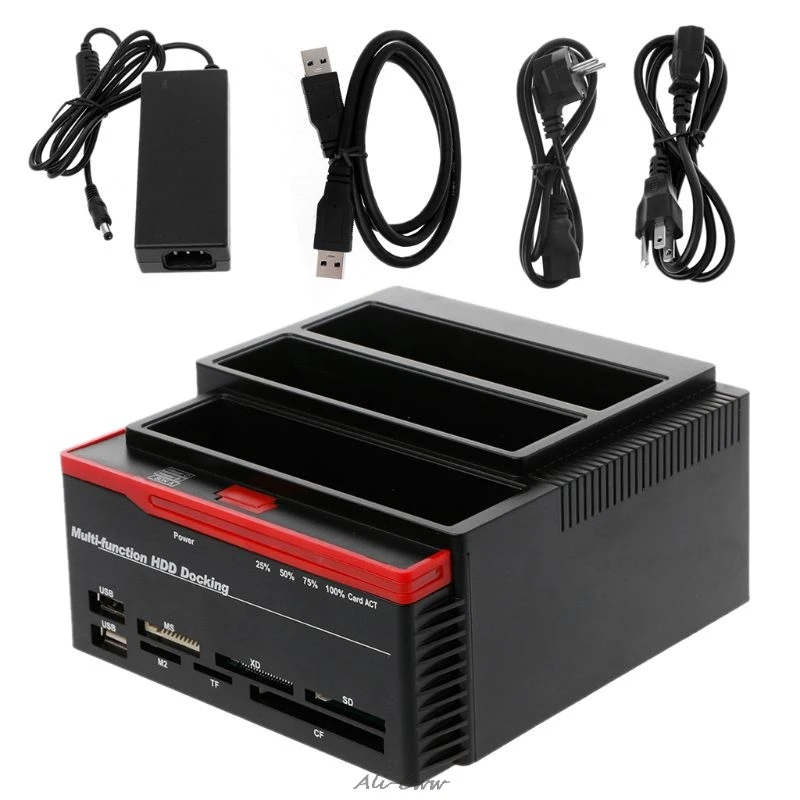 

All in 1 USB 3.0 To SATA IDE External 2.5"/3.5" Hard Drive HDD Docking Station Card Reader EU/US Plug High Quality