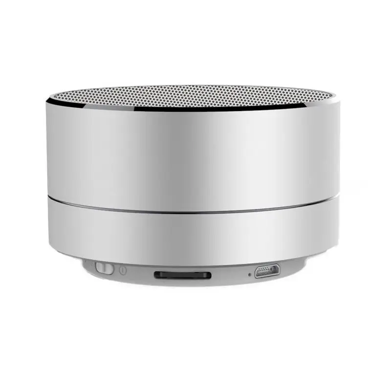 Gray Металлический цилиндр Форма Беспроводной Bluetooth Динамик с светодиодный свет для всех телефонов мини-карта вставные Тип мобильного телефона универсальный Динамик для Xiaomi - Цвет: Gray