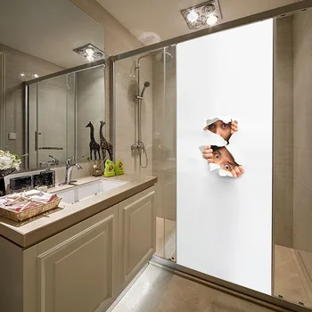 

Peeping Children Door Renovation Stickers 3D Vinyl Wall Sticker for Bathroom Bedroom Waterproof Self-adhesive Decals Murals DC8