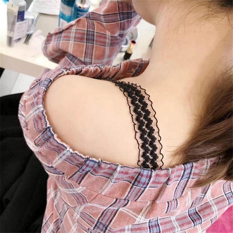 New Invisible Bra lace Straps Women's Shoulder Adjustable Accessory Lace Multi Wearing Ways Black White 2.5cm 1 Pair |