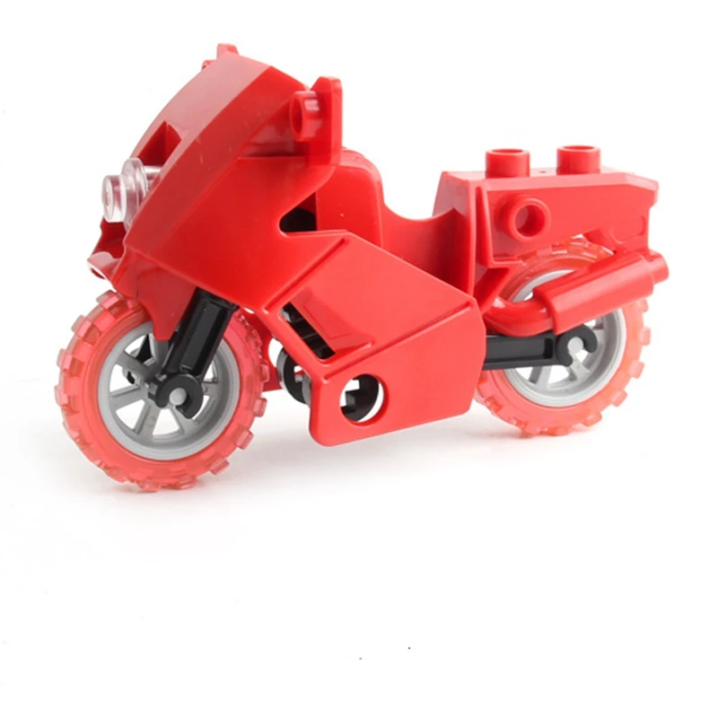 Фигурка автомобиля Duplo с блокировкой сделай сам мотоцикл большой размер MOC