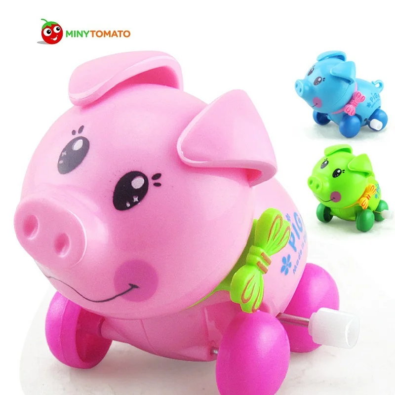 1pcs Cute Cartoon Colorful Pig Wind Up Baby Toys Children Developmental