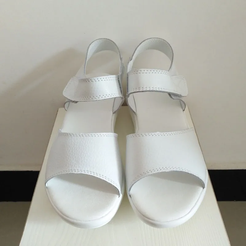 E TOY WORD Summer womens sandals White/Black Wedge Open Toe Sandals Women Breathable Sandals Platform Sandalias Mujer 2019